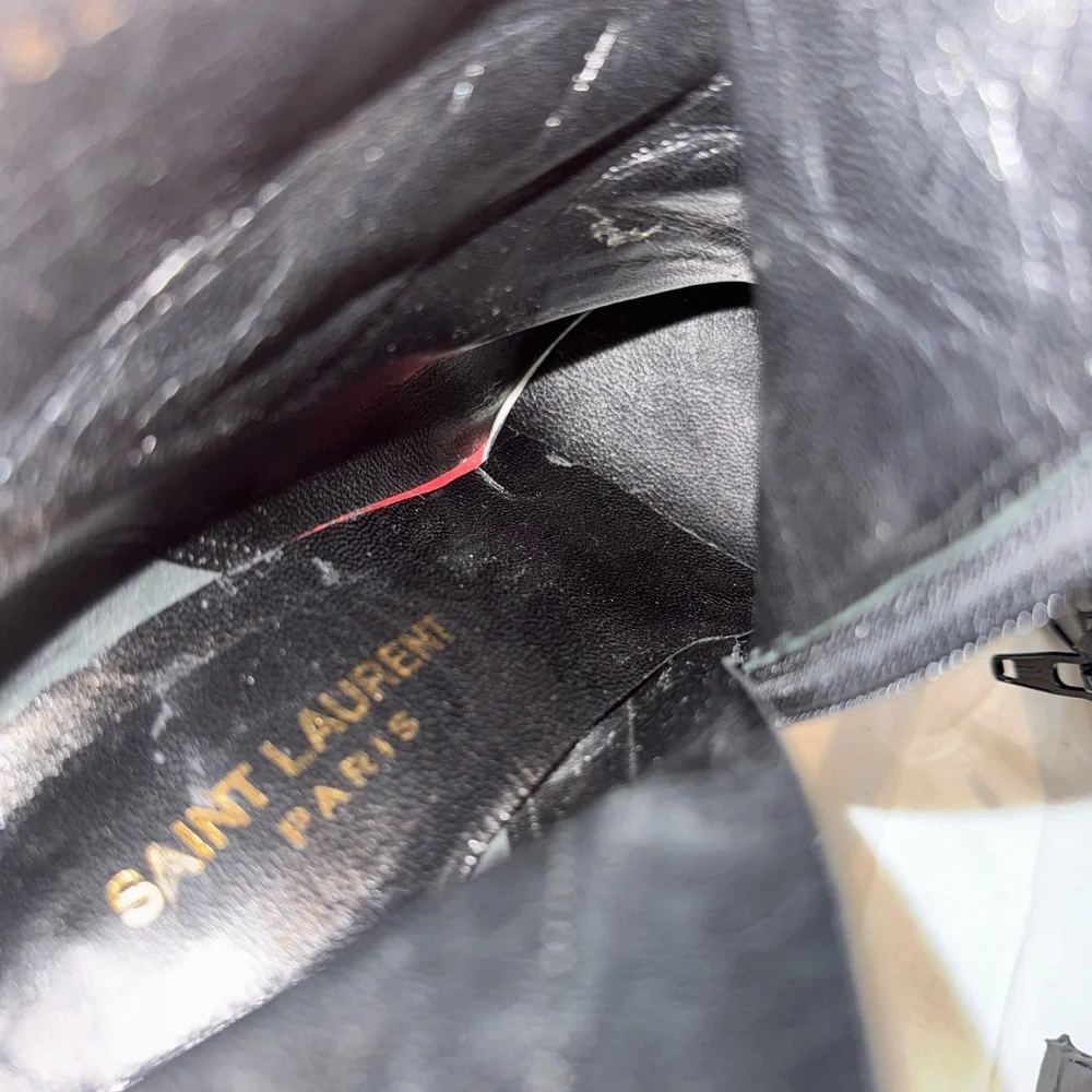 Saint Laurent Black and White Ankle Boots - Picture 13 of 16